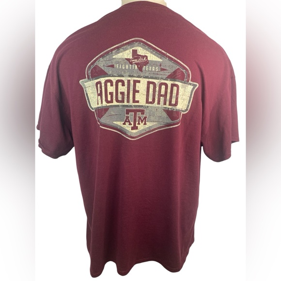 Gildan Brand Short Sleeve Maroon T-Shirt with Texas A&M Logo 2XL - Picture 2 of 2